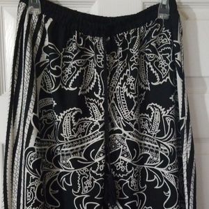 Wide leg satin/chiffon pants